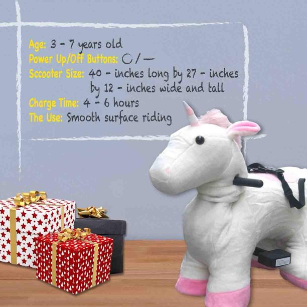 Rechargeable 6V/7A Plush Animal Ride On Toy for Kids (3 ~ 7 Years Old) With Safety Belt Unicorn - image 5 of 6