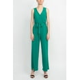 thumbnail image 3 of Women's Nina Leonard Surplice Wide-Leg Jumpsuit Color: Kelly Green Size: MEDIUM, 3 of 26
