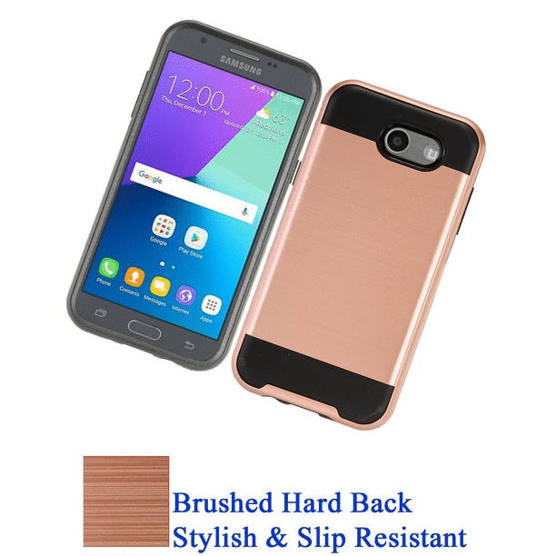 For Samsung Galaxy J3 17 Emerge J327 J3 Prime Case Phone Case Hybrid Brushed Hard Back Slip Dent Guard Slim Shock Bumper Cover Rose Walmart Com