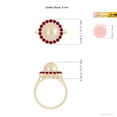 thumbnail image 5 of ANGARA Golden South Sea Cultured Pearl & Ruby Double Halo Ring in 14K Yellow Gold for Women | June Birthstone, Birthday, Anniversary, Jewelry Gift for Women | Pearl Ring, 5 of 8
