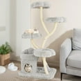thumbnail image 6 of Barara King Cat Tree with Four Flower-shaped Platforms, Cat Tower for Indoor Cats with Sisal Scratching Posts, Cat Condo for Indoor Cats, Gray, 6 of 8