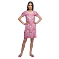 thumbnail image 2 of Moomaya Printed Nightdress Short Sleeve Cotton Womens Lace Neckline Nightwear, 2 of 6