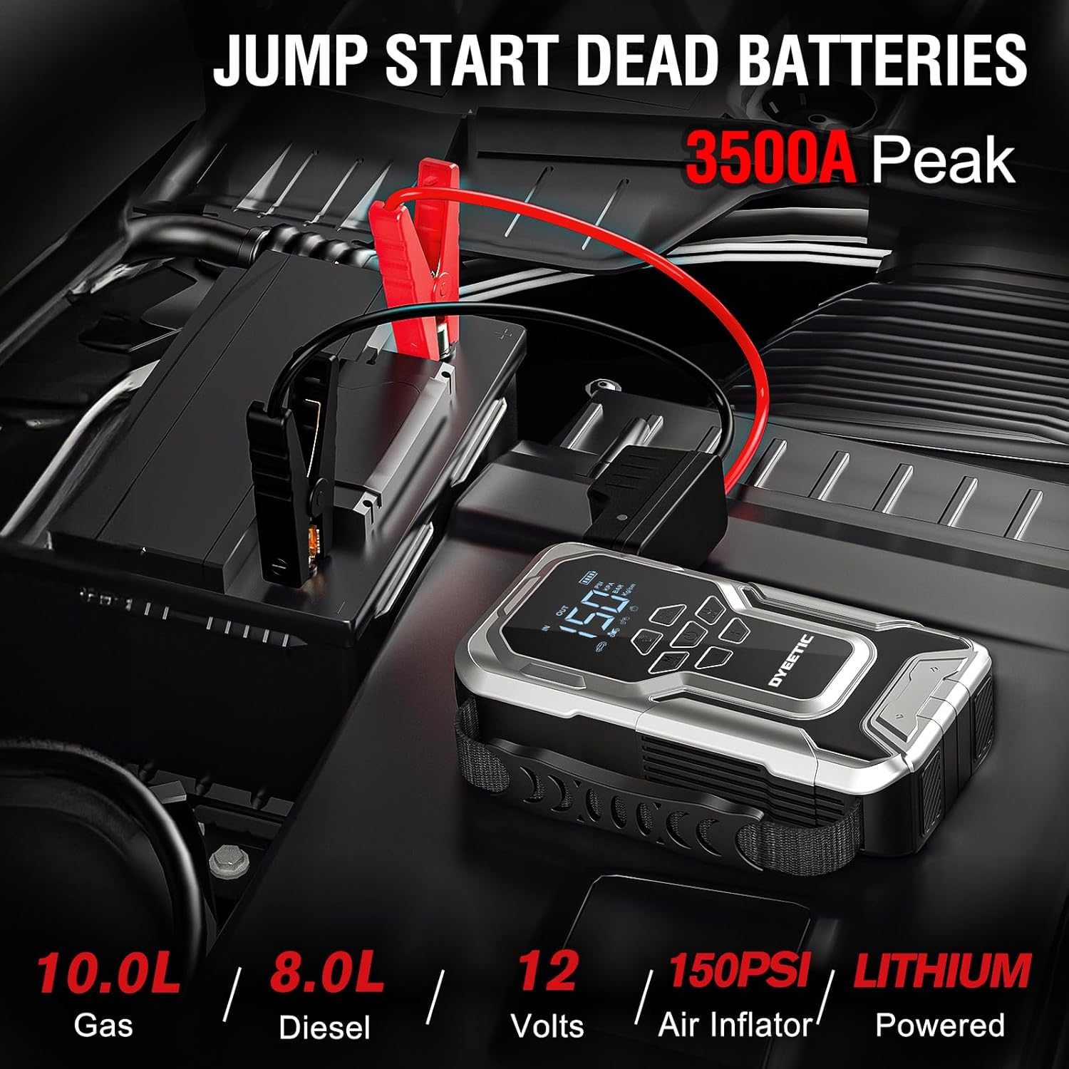 Dyeetic 6000A Jump Starter with Tire Inflator photo 7