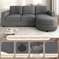 thumbnail image 5 of Modern Sectional Sofa 84.6" L-Shaped Sofa Couch with a Curved Chaise Lounge, USB Ports and Side Storage Pockets for Living Room (Gray), 5 of 11