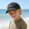 thumbnail image 2 of Krdevn Letter Embroidery Distressed Washed Kids Baseball Cap Adjustable Lightweight Outdoor Sun Hat for Toddler Boys Girls, 2 of 5