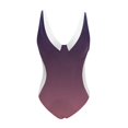 thumbnail image 4 of Cathalem Swimming Suit Square Neck Cutout Back Tummy Control with Adjustable Spaghetti Straps,Purple XXL, 4 of 4
