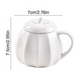 thumbnail image 3 of Twfbrm Halloween Ceramic Mug, Cute Pumpkin Shaped Ceramic Coffee Mug with Handle and Lid, Fall Decorative Pumpkin Mug, Creative Heat Resistant Ceramic Tea cup for Home, Office, Thanksgiving, 3 of 6