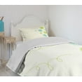 thumbnail image 4 of Ambesonne Dandelion Quilted Bedspread Set 2 Pcs, Hand Drawn Plants, Twin Size, Pale Green Sky Blue, 4 of 6