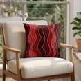 thumbnail image 4 of 16x16 Pillow Covers Set of 2, Red Ombre Square Throw Pillow Covers for Couch/Sofa/Living Room, Abstract Art Moire Ocean Waves Decorative Soft Pillowcases for Couch Throw Pillows with Hidden Zipper, 4 of 9