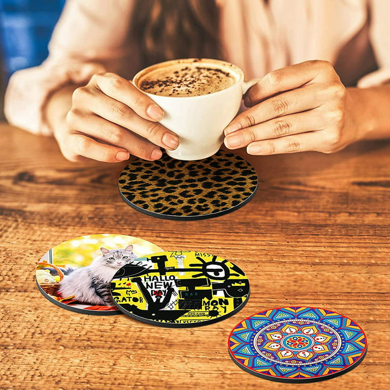 50Pcs Sublimation Car Coasters Blanks,for Car Cup Coasters Painting Project  Sublimation Accessories