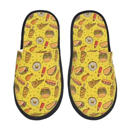 

Slippers for Women Cute Food Ketchup Burger Womens Slippers Fuzzy Winter House Shoes Soft Anti-Skid Slippers Indoor and Outdoor
