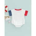 thumbnail image 5 of Kiapeise 4th of July Rompers Tops for Baby Newborn Girls Boys Casual Bodysuit Short Sleeve USA Letter Printed Jumpsuit Independence Day Patriotic USA Gifts, 5 of 8