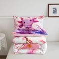 thumbnail image 5 of Manfei Pink Axolotl Full Size Comforter Sets,Watercolor Salamander Print Bedding Comforter Set,Pink Reversible,3pcs,1 Comforter and 2 Pillowcases, 5 of 7