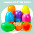 thumbnail image 2 of Joyfy 12 Pcs 6 inches Large Easter Eggs, Plastic Colorful Jumbo Easter Eggs, Empty Fillable for Easter Egg Hunt,Basket Stuffers Fillers, Filling Treats Party Favor Classroom Prize Supplies, 2 of 10
