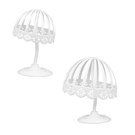 CHICHUMID 2pcs Metal Hat Rack Hat Organizer Stand for Shop Window Display in White