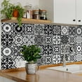 thumbnail image 3 of Mi Alma Floral Black White Tile Stickers - Removable Vinyl 4x4, 24 pcs, 3 of 11