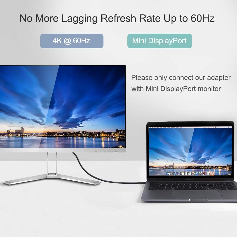 Finydr USB C to Mini DisplayPort 4K 6FT 