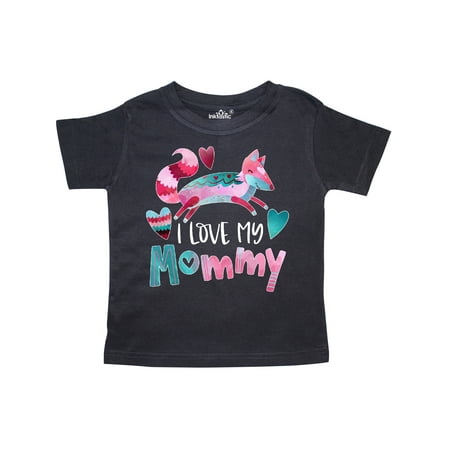 

Inktastic I Love My Mommy Pink and Blue Fox with Hearts Gift Toddler Boy or Toddler Girl T-Shirt