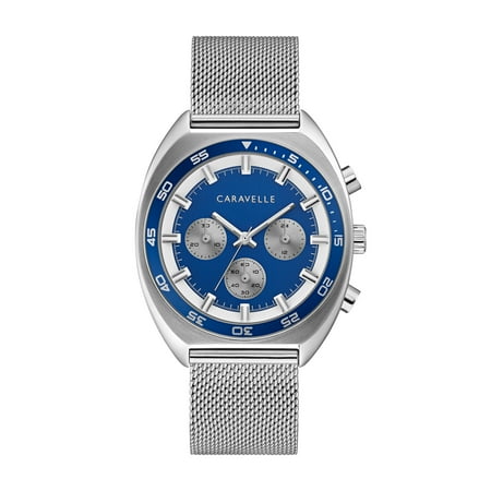 Caravelle Men's Chronograph Stainless Steel Silver-Tone Watch 43K100