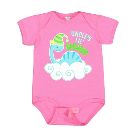 

Inktastic Uncle s Lil Dino with Cute Blue Baby Dinosaur Gift Baby Boy or Baby Girl Bodysuit