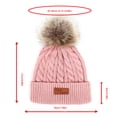 thumbnail image 4 of Qarigey Gorro para niños, gorro decorativo con bolas de pelo, gorro tejido para invierno, cálido y frío, gorro para niños, decoración de Sombreros rosa claro, 4 of 6