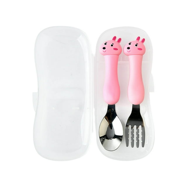 Cartoon Toddler Utensil Sets Kid Spoon and Fork Set Stainless Steel Toddler Silverware Set with Cutlery Set for Home Kitchen and Restaurant
