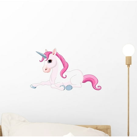 - Adorable Unicorn Wall Decal Sticker by Wallmonkeys Vinyl Peel and Stick Graphic for Girls (12 in W x 7 in H)