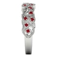 thumbnail image 4 of 0.17 ctw Wedding Band for Women - 14K White Gold Simulated Ruby Stackable Eternity Ring, 4 of 6