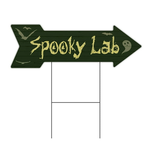 SignMission C-ARROW12-999597 12 x 36 in. Corrugated Plastic Single Sided Arrow Sign - Spooky Lab