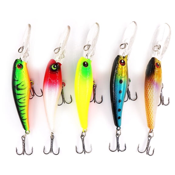 5pcs 7cm/8g Minnow Fishing Lure Long Shot Full Water Fishing Lures Hard Baits