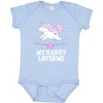 thumbnail image 3 of Inktastic My Nanny Loves Me Girl Unicorn Girls Baby Bodysuit, 3 of 5