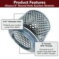 thumbnail image 3 of Gloxco 6" Suction Strainer, Round Hole, Zinc Plated Steel (STR-RH600), 3 of 5