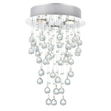 CWI Lighting Rain Drop 3 Light Metal Flush Mount Light in Chrome