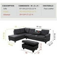 thumbnail image 3 of Golden Furniture Living Room Sectional Sofa Set, Linen Fabric Sectional Sofa Couch Set with Storage Ottoman, 3 of 9