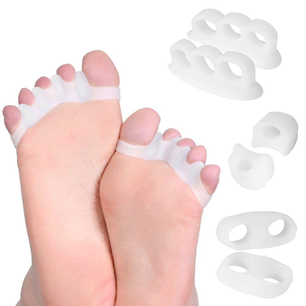 Brrnoo 4 Pairs Silicone Gel Toe Separator Bunion Corrector Orthotics Straightener Separator Bunion Toe Corrector