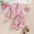 thumbnail image 2 of Bearichfupo Kids Toddler Baby Girls Spring Autumn Cotton Print Long Sleeve Coat Pants Suit Outfits Clothes,Girls' Pant Sets Sizes 2-3 Years, 2 of 6
