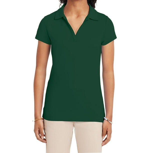 Camisa Polo de Manga Corta para Mujer IZOD Uniforme Verde Bosque Talla XS