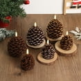 thumbnail image 4 of Bearachild 2 velas LED con forma de piña y llamas brillantes, ideales para decorar mesas navideñas. Iluminación y accesorios, 4 of 6