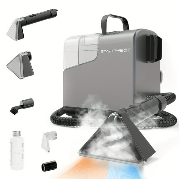 Portable Carpet Cleaner Machine With Steam And Heating Techology, 15Kpa Powerful Suction With Versatile Tools For Pets, Couch, Car, Self-Cleaning, Compact Spot Cleaner For Stairs/Furniture/Rug