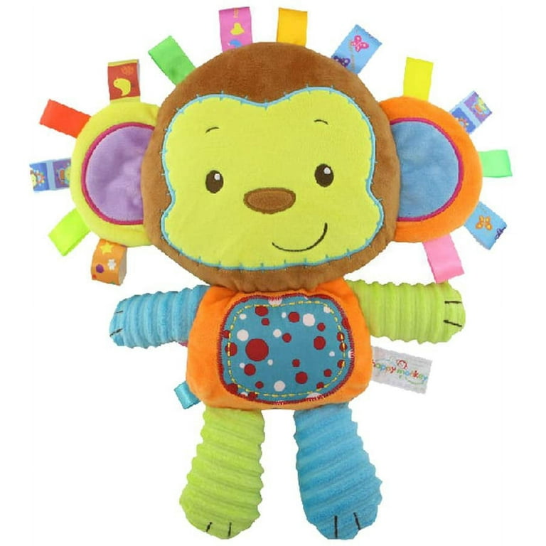 Dsseng Monkey/Tlephant Taggie Activity Blanket and Sensory Toy Baby Gifts  for Newborns Baby,Infant,Lovey Soft Toy - Clam Down and Play Your Baby,  Baby taggy Toy 