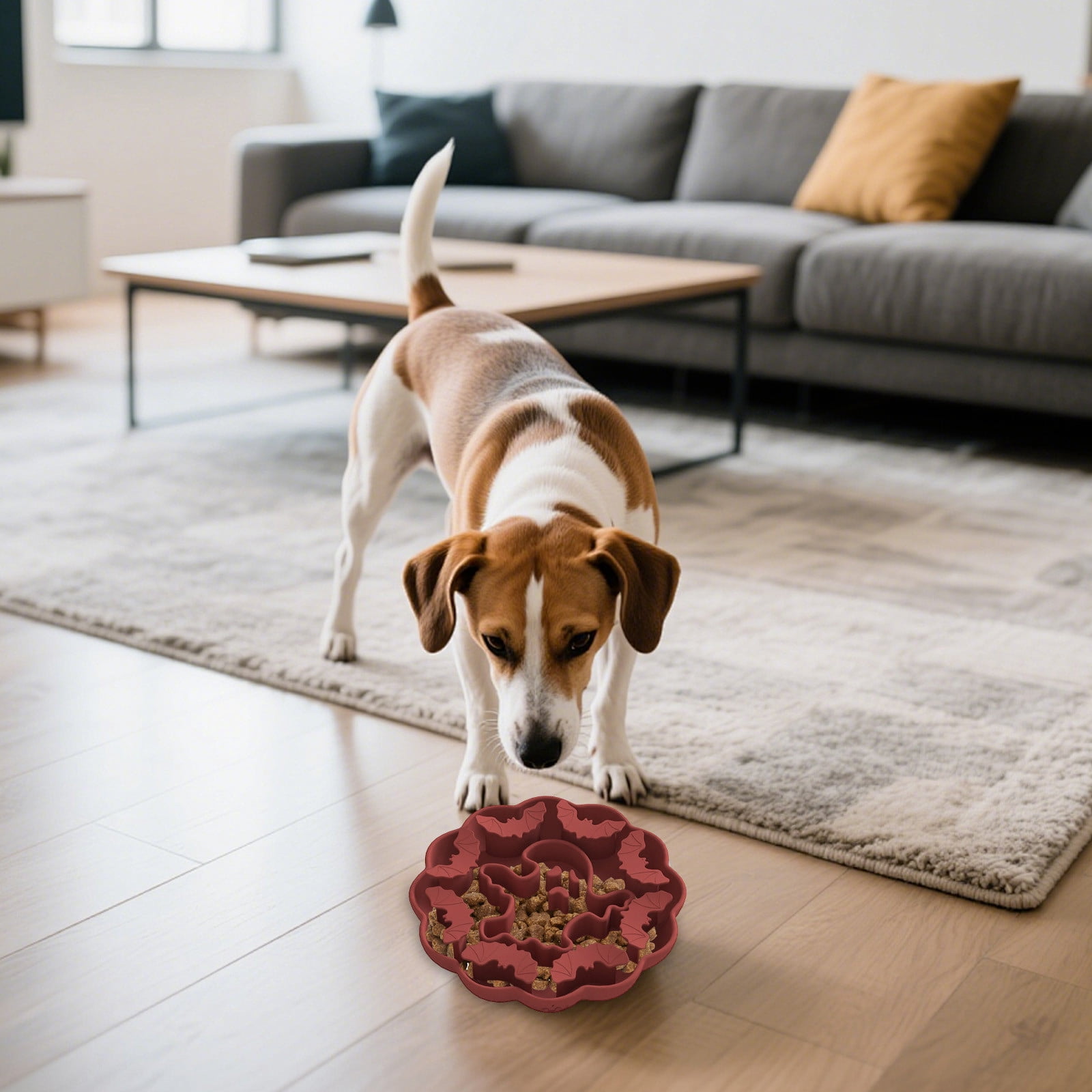 Pet Slow Feeder Bowl Silicone Dog Cat Food Bowl Anti Choking Maze Feeding Dish with Suction Base Non Slip Healthy Eating Dish for Small Medium Dogs Cats Feeding Training Bowl