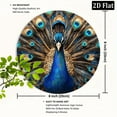 thumbnail image 2 of 2D Flat, 1 Vibrant Peacock Metal Wall Art Plaque - 8*8 Inch Aluminum Vintage Decor with Lush Blue & Golden Feather Design, Indoor_Outdoor Wall-Mounted Art for Home, Office, Cafe, Bar, for Man Cave, 2 of 6