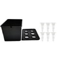thumbnail image 2 of Hydroponic Seedling Box 6 Cell, Food Grade PP Soil-Free Germination Kit with Transparent Humidity Dome Pre Cut Sponges black, 2 of 4