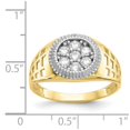 thumbnail image 3 of Auriga Fine Jewelry 10K Yellow Gold w/Rhodium Men's CZ Cluster Ring Size 10, 3 of 7