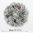 thumbnail image 3 of Christmas Snow Spray Red Fruit Pines Needle Wreath Decoration, Door Hanging, Wall Layout, Mantel, Tabletop and Festive Holiday Ornament, 3 of 7