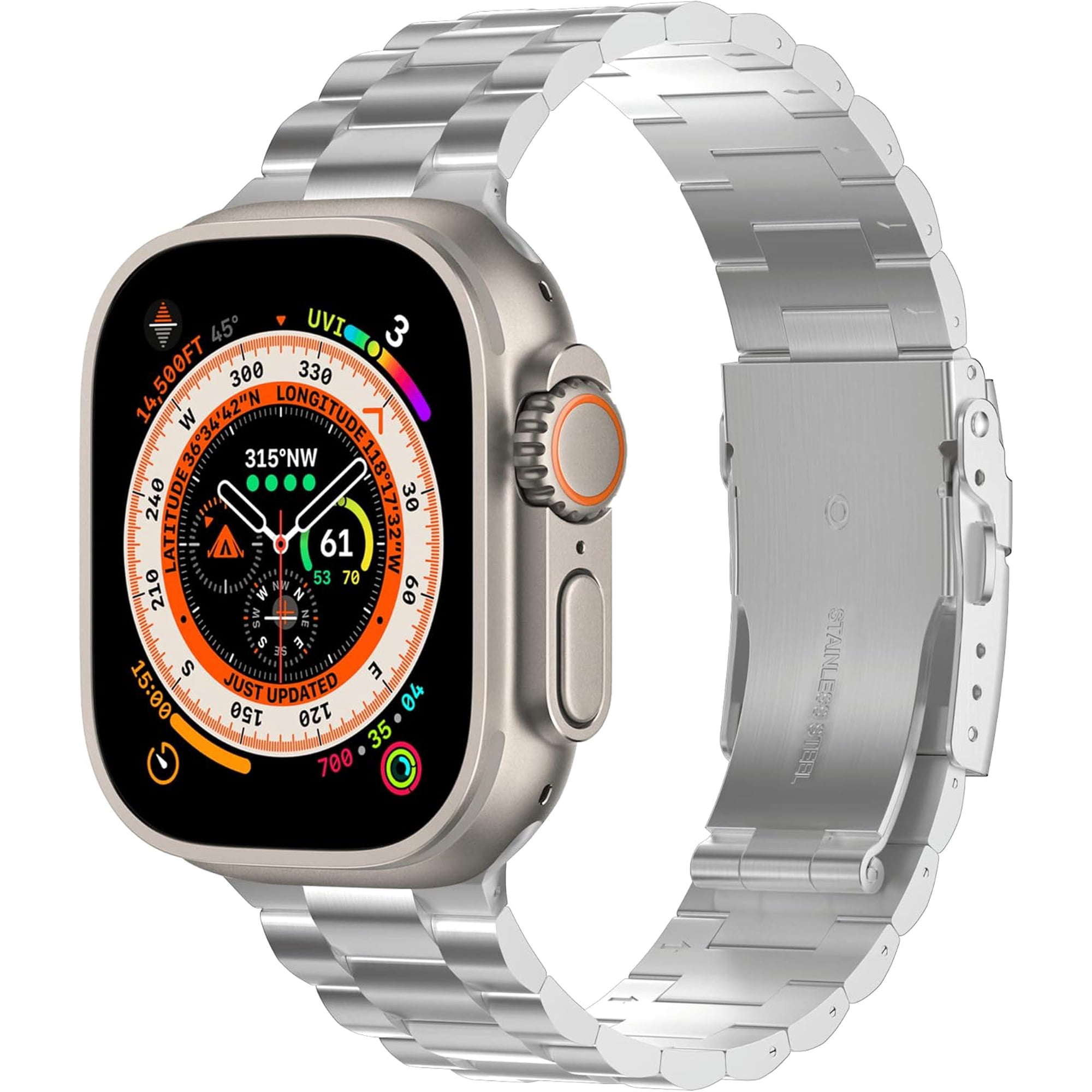 REQO Ultra 3/2 Watch Band Compatible with Apple Watch Ultra Band 49mm & Series 11/10 46mm,Titanium iWatch Bands with Button Clasp for Men