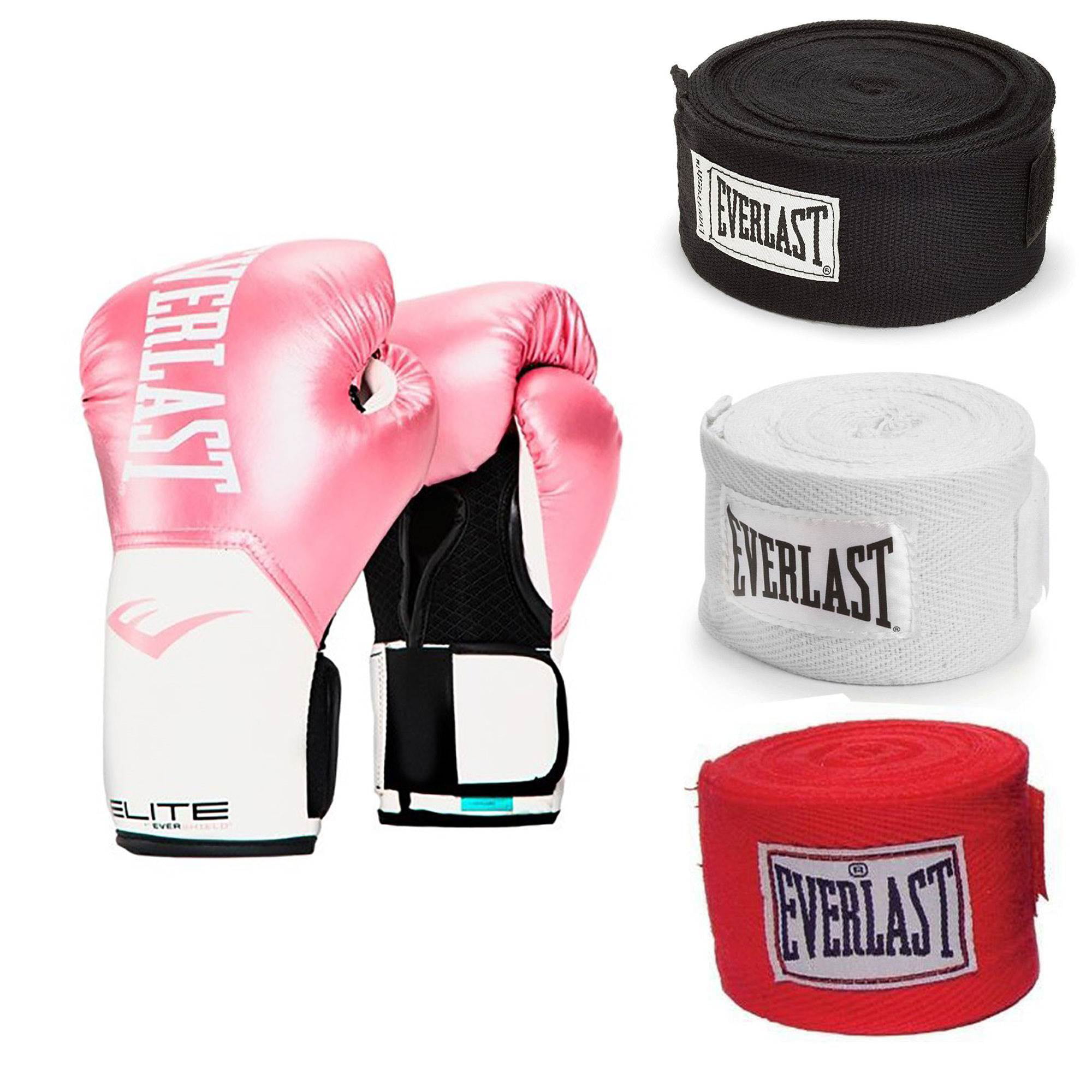 Everlast Elite Pro Style Training Pink Boxing Gloves Leather Size 8 Ounces for sale online 