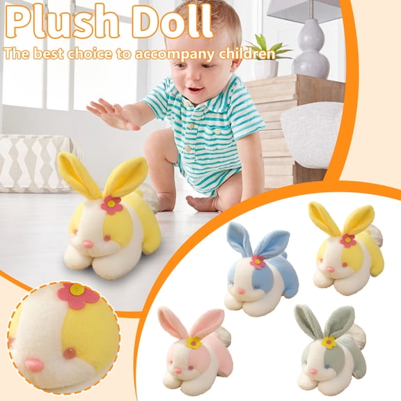 Easter 16 Inch Floppy Ear Bunny Plushie Colorful Soft Stuffed Animal Toy Cute Rabbit Hugging Pillow for Bedroom Accent and Festive Celebration