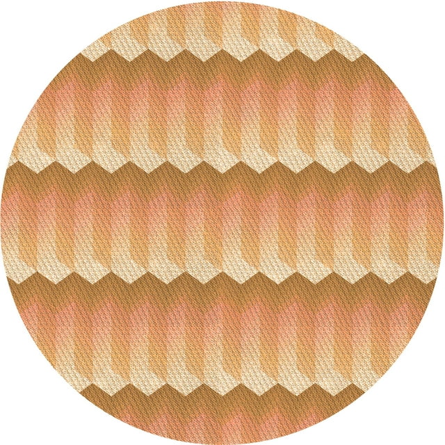 Ahgly Company Tapis d'Intérieur Lavables en Machine, Ronds, Transitionnels, Orange Jaune, Ronds de 8'