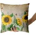 thumbnail image 6 of Sunflower Throw Pillows Butterfly Pillow Covers Honeybee Throw Pillow Cover Watercolor Yellow and Blue Floral Decorative Pillow Covers Double-Sided Printing Suitable for Home Outdoor 18x18inch, 6 of 6